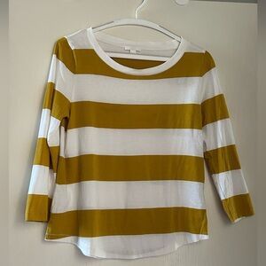 COS Striped Mustard and White Women's Top